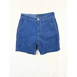 Volcom Women’s Jean Shorts Size 25 Low Rise Carpenter Denim Painterly Blue EUC